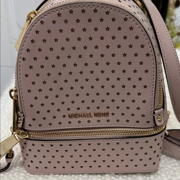 Michael Kors Blush Star-Patterned Mini Backpack - Picture 6 of 10